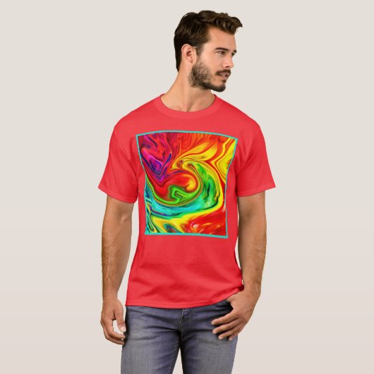 Lebhaftes, farbenfrohes Muster T-Shirt (Vorne ganz)