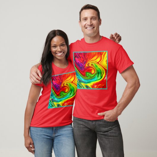 Lebhaftes, farbenfrohes Muster T-Shirt (Unisex)