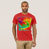 Lebhaftes, farbenfrohes Muster T-Shirt (Vorne ganz)