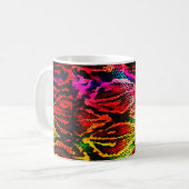 Lebhaftes, farbenfrohes Musterdesign aus abstrakte Kaffeetasse (Vorderseite Links)