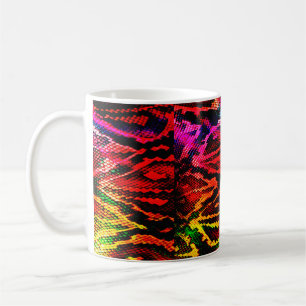 Lebhaftes, farbenfrohes Musterdesign aus abstrakte Kaffeetasse