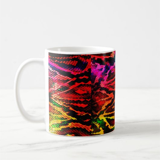 Lebhaftes, farbenfrohes Musterdesign aus abstrakte Kaffeetasse (Links)