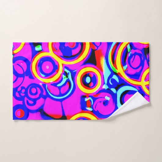 Lebhaftes, farbenfrohes Neonmuster Badhandtuch Set (Handtuch)