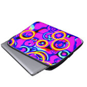Lebhaftes, farbenfrohes Neonmuster Laptopschutzhülle (Vorne Knopf)