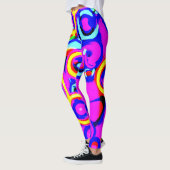 Lebhaftes, farbenfrohes Neonmuster Leggings (Links)