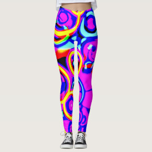 Lebhaftes, farbenfrohes Neonmuster Leggings