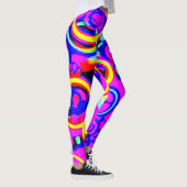 Lebhaftes, farbenfrohes Neonmuster Leggings (Rechts)
