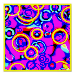 Lebhaftes, farbenfrohes Neonmuster Poster