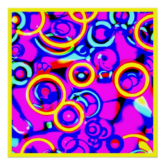 Lebhaftes, farbenfrohes Neonmuster Poster (Vorderseite)