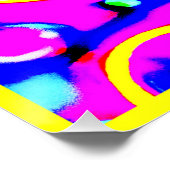 Lebhaftes, farbenfrohes Neonmuster Poster (Ecke)