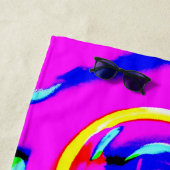 Lebhaftes, farbenfrohes Neonmuster Strandtuch (Beispiel)