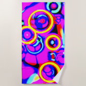 Lebhaftes, farbenfrohes Neonmuster Strandtuch (Vorderseite)