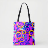 Lebhaftes, farbenfrohes Neonmuster Tasche (Vorderseite)