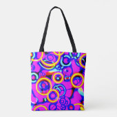 Lebhaftes, farbenfrohes Neonmuster Tasche (Rückseite)