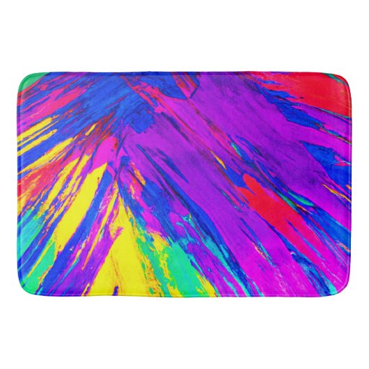 Lebhaftes farbenfrohes Regenbogendesign Badematte (Vorderseite)