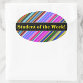 Lebhaftes, farbenfrohes Streifenmuster Ovaler Aufkleber (Tasche)