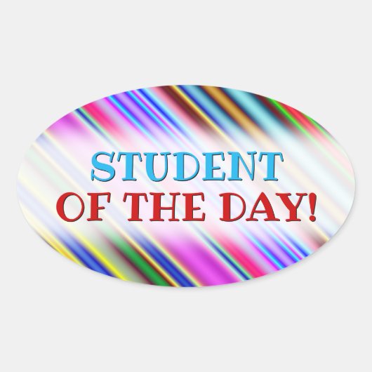 Lebhaftes, farbenfrohes Streifenmuster Ovaler Aufkleber (Vorderseite)