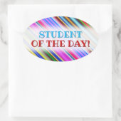 Lebhaftes, farbenfrohes Streifenmuster Ovaler Aufkleber (Tasche)