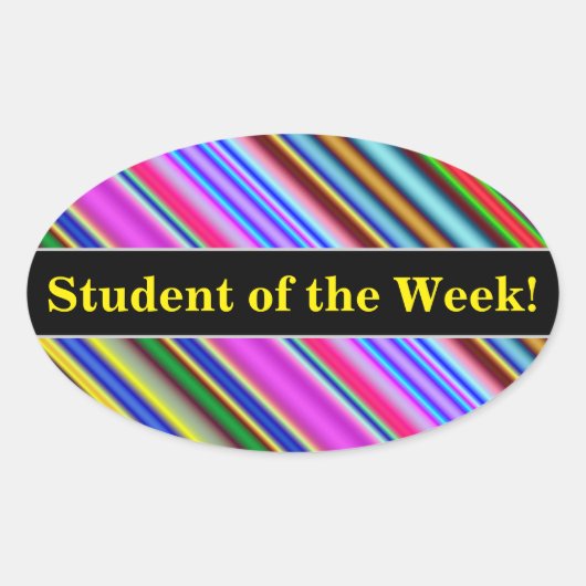 Lebhaftes, farbenfrohes Streifenmuster Ovaler Aufkleber (Vorderseite)