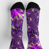 Lebhaftes farbenfrohes Trippy Groovy Boho Spiral F Socken (Oben)