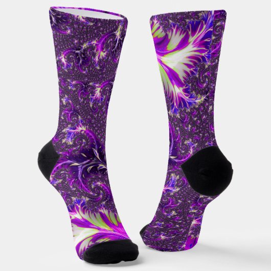 Lebhaftes farbenfrohes Trippy Groovy Boho Spiral F Socken (Gewinkelt)