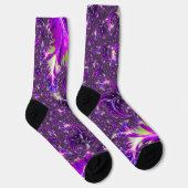 Lebhaftes farbenfrohes Trippy Groovy Boho Spiral F Socken (Rechts)