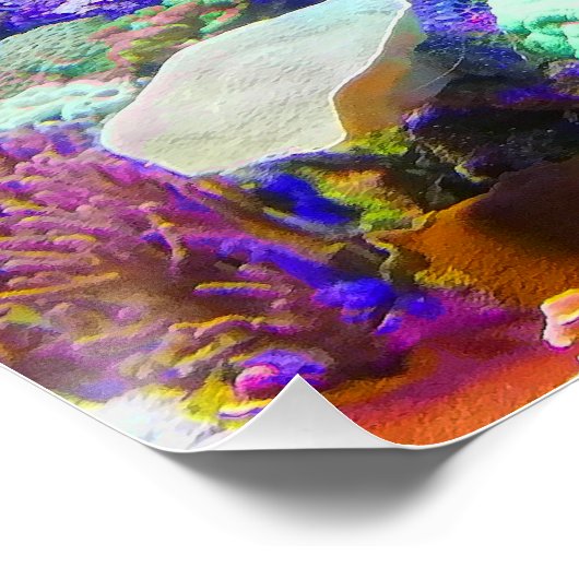 Lebhaftes farbenfrohes tropisches Fischaquarium Poster (Ecke)