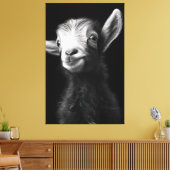 Lebhaftes farbenfrohes Vollkorb-Babyziege-Portrait Leinwanddruck (Insitu (Wohnzimmer))