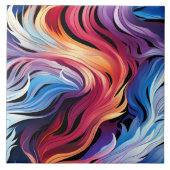 Lebhaftes farbenfrohes Wasserfarbenmuster Fliese (Vorderseite)