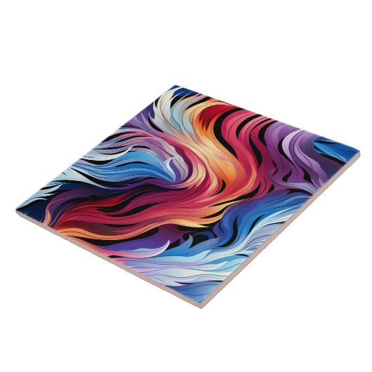 Lebhaftes farbenfrohes Wasserfarbenmuster Fliese (Seite)