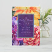 Lebhaftes, farbenprächtiges Brautparty Einladung (Stehend Vorderseite)