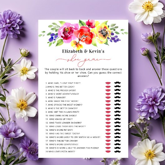 Lebhaftes farbenprächtiges Brautparty-Schuhspiel