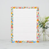 Lebhaftes farbenprächtiges Papier mit Blumenblätte (Stehend Vorderseite)