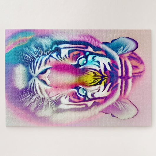 Lebhaftes farbenprächtiges Tigergefecht Puzzle (Horizontal)