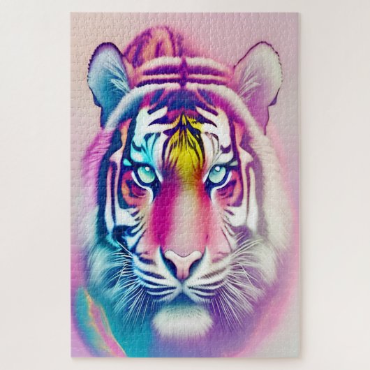 Lebhaftes farbenprächtiges Tigergefecht Puzzle (Vertikal)