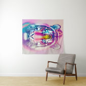 Lebhaftes farbenprächtiges Tigergefecht Wandteppich (Beispiel (Horizontal))