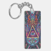 Lebhaftes, farbiges, allesamt sichtbares Auge Schlüsselanhänger (Vorderseite links)