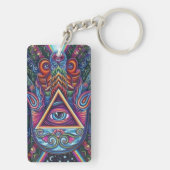 Lebhaftes, farbiges, allesamt sichtbares Auge Schlüsselanhänger (Rückseite)