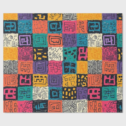 Lebhaftes farbiges Box-Muster (1) Geschenkpapier (Flach)