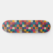 Lebhaftes farbiges Box-Muster (1) Skateboard (Horizontal)