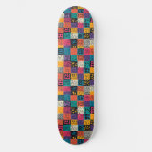 Lebhaftes farbiges Box-Muster (1) Skateboard (Vorderseite)