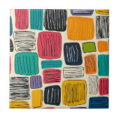 Lebhaftes farbiges Box-Muster (2) Fliese (Vorderseite)