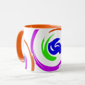 Lebhaftes farbiges modernes künstlerisches Design Tasse (Vorderseite Links)