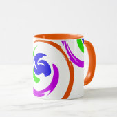 Lebhaftes farbiges modernes künstlerisches Design Tasse (VorderseiteRechts)
