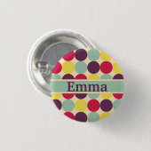 Lebhaftes farbiges Polka Dot Pattern Button (Vorne & Hinten)