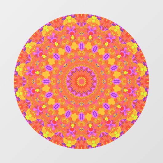 Lebhaftes farbiges Psychedelisches Abstraktes Kale Fensteraufkleber (Blatt)