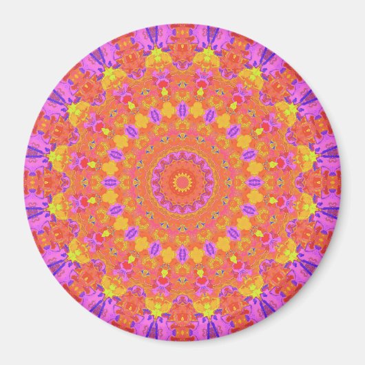 Lebhaftes farbiges Psychedelisches Abstraktes Kale Magnet (Vorne)