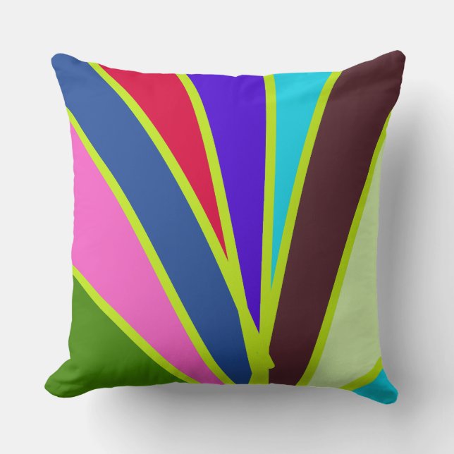 Lebhaftes farbiges Stoffmuster aus Regenbogenstrei Kissen (Vorderseite)