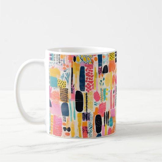 Lebhaftes Farbmuster Kaffeetasse (Links)