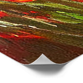 Lebhaftes Feld blühender roter Pflaumen Poster (Ecke)